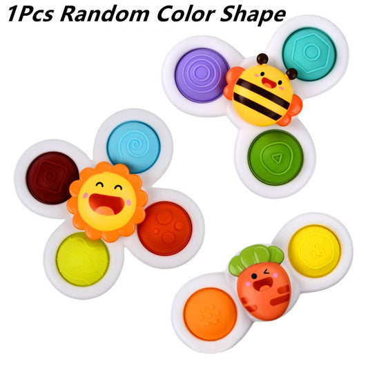 1pcs Baby Cartoon Fidget Spinner Toys Colorful Insect Gyro Educational Toy Kids Fingertip Rattle Bath Toys for Boys Girls Gift